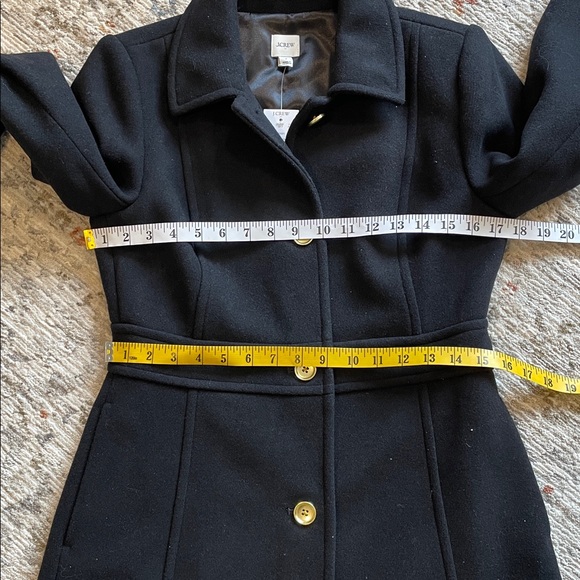 J Crew Wool-blend Lady Day Coat Black Size 2 AT107 - Picture 7 of 7